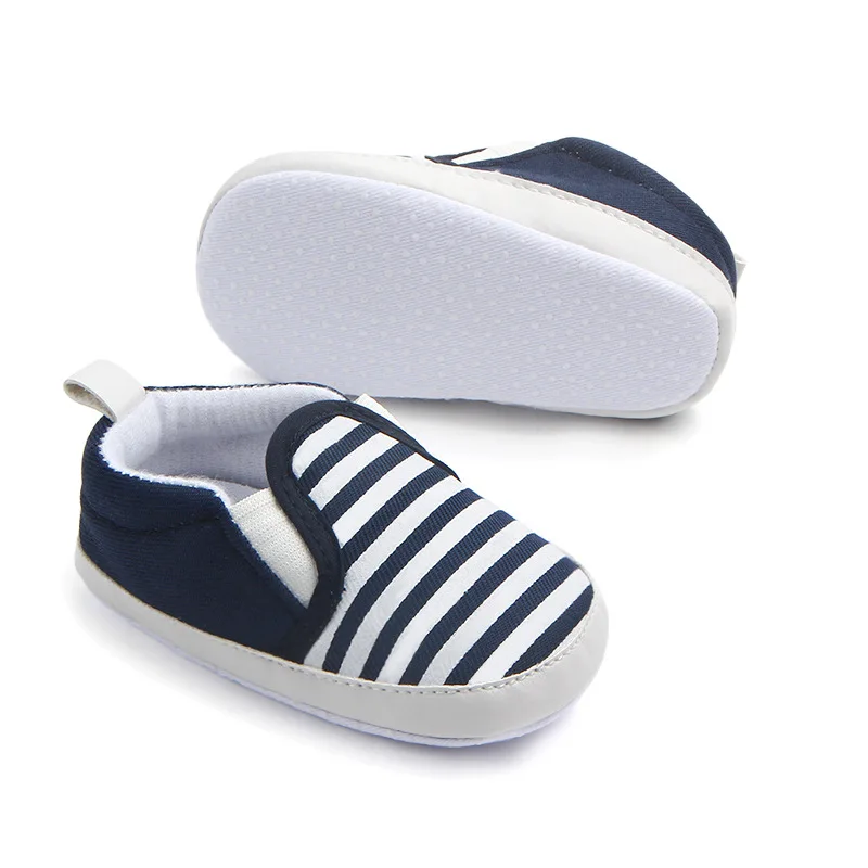 New Striped Baby Shoes Classic Shallow Cut Canvas Shoes for Boy Girl  Soft Sole Non-Slip Infant Booties Kids First Walkers 5