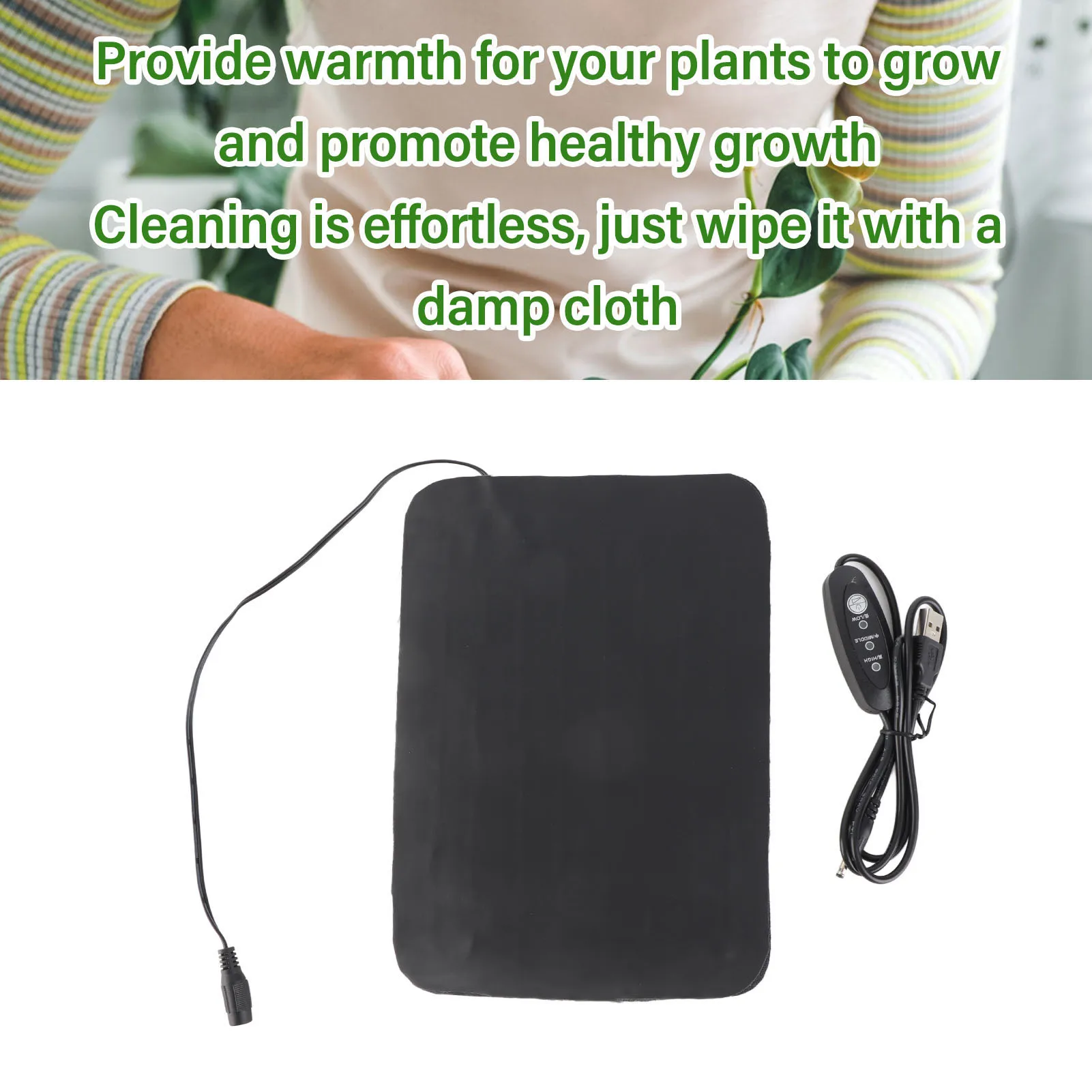 Plant Heating Pad Seedling Heat Mat 3 Gear Temperature Adjustment PU Leather Hydroponic Plant Heating Pad for Indoor Gardening planting mat,seedling heat mat