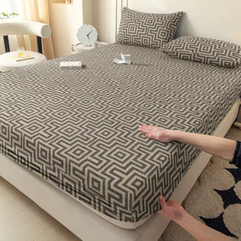 Ensemble 3 pièces, tête de lit simple + deux taies d'oreiller (sans noyau) adapté à toutes les saisons, literie couvre-lit anti-poussière 1