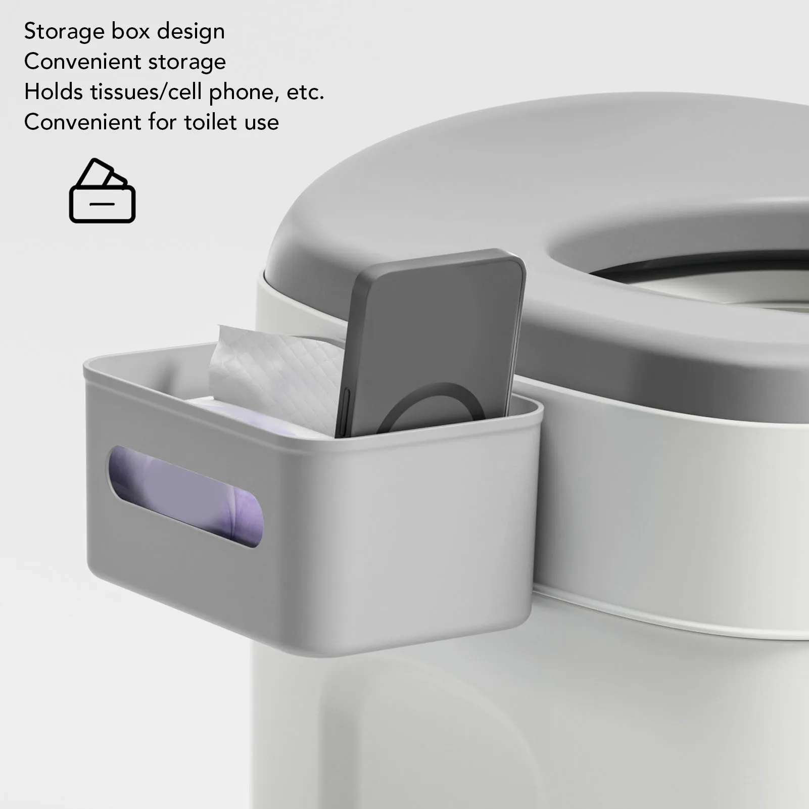 Mobile Toilet Portable Shower Stool Folding Commode Chair Non Slip Strong Load Bearing Capacity Easy Installation for Bedroom 4