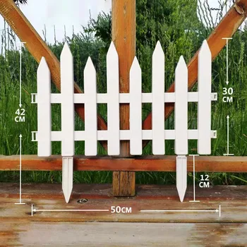 50*30cm Garden Fence White Plastic Border Decoration Plant Flower Protect Garden Fence For Yard Lawn Driveway Christmas Tree 4