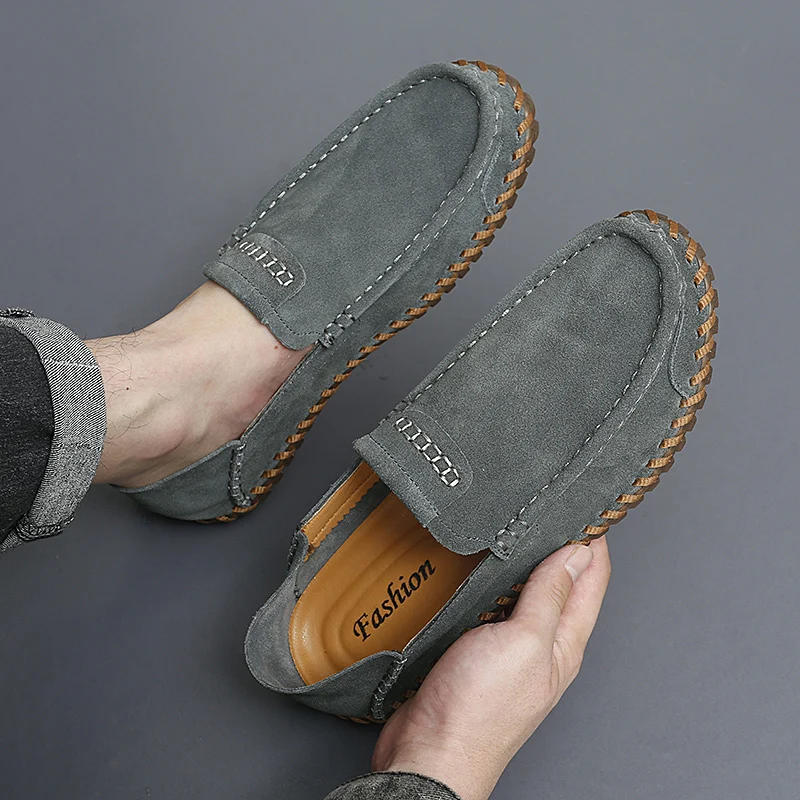 Large Size Fashion Men's Driving Shoes Genuine Leather Loafers Moccasins Men's Flats Breathable Casual Boat Shoes