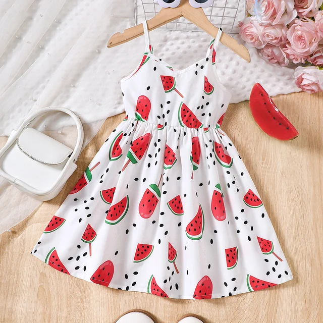 Robe d'été pour filles à imprimé pastèque, style vacances 1