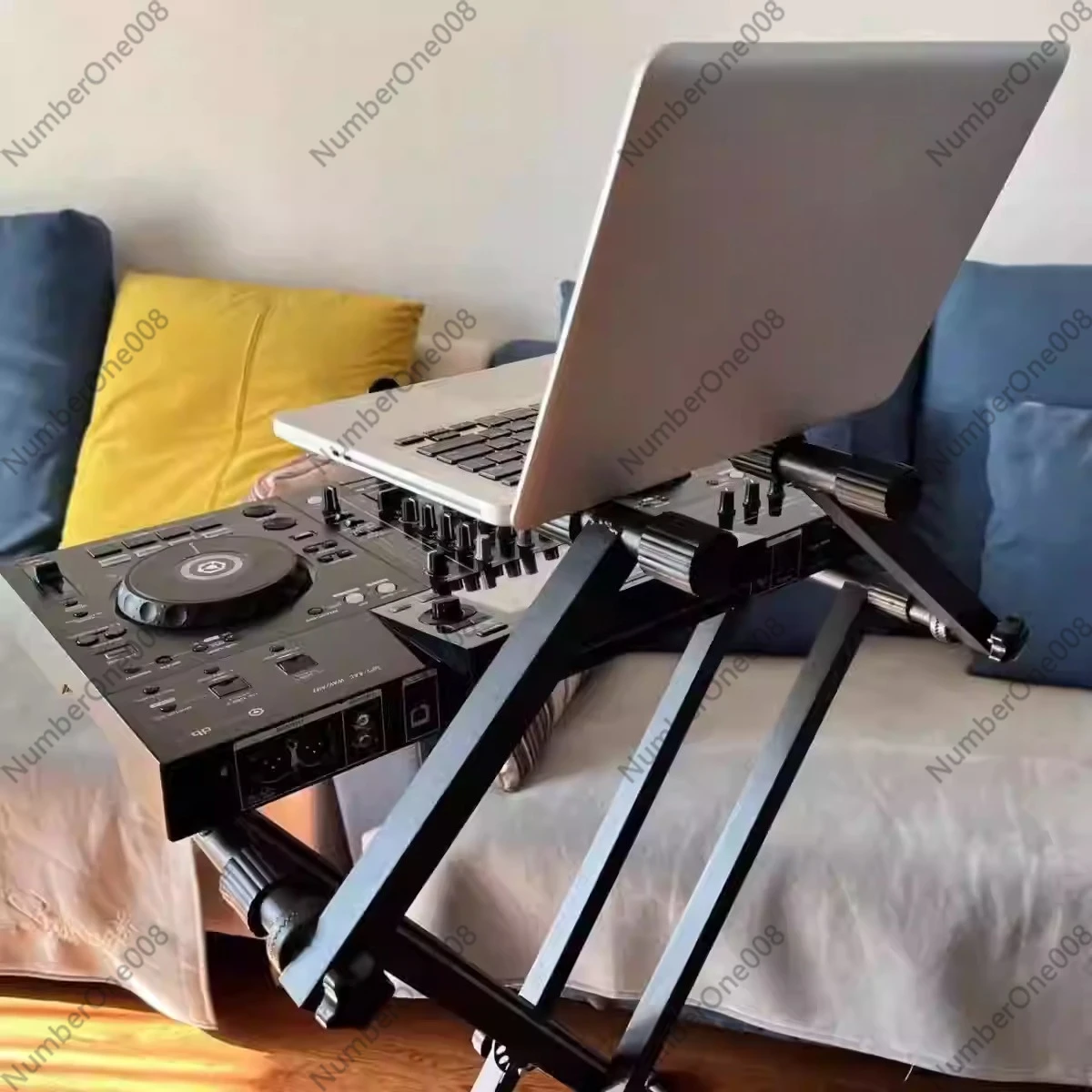 DJ 턴테이블 디지털 컨트롤러 스탠드(키보드 피아노 X자형 듀얼 악기 거치대 포함)