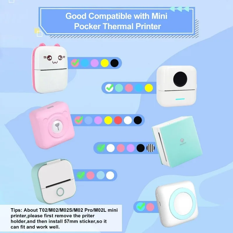 Transparent Adhesive Thermal Sticker Paper, For Phomemo/Memoking T02/M02 TP6 Printer Black On Transparent For Notes List Sticker