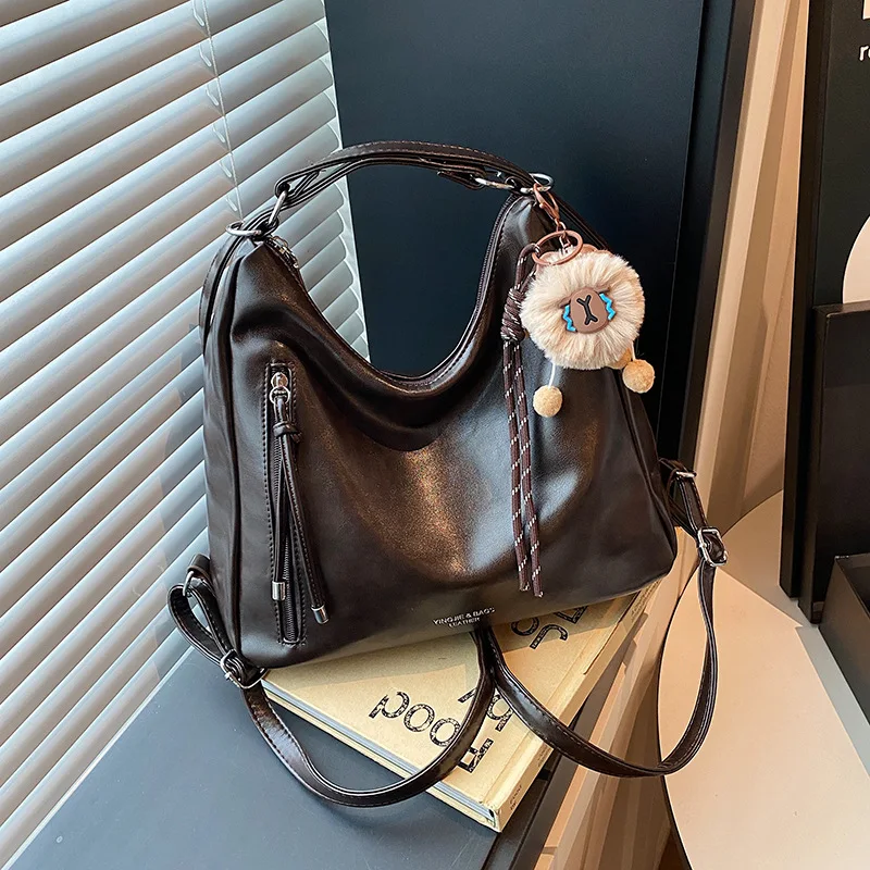 Women's Autumn New Style Big Tote Bag Simple Elegant Shoulder and Large Capacity Backpack