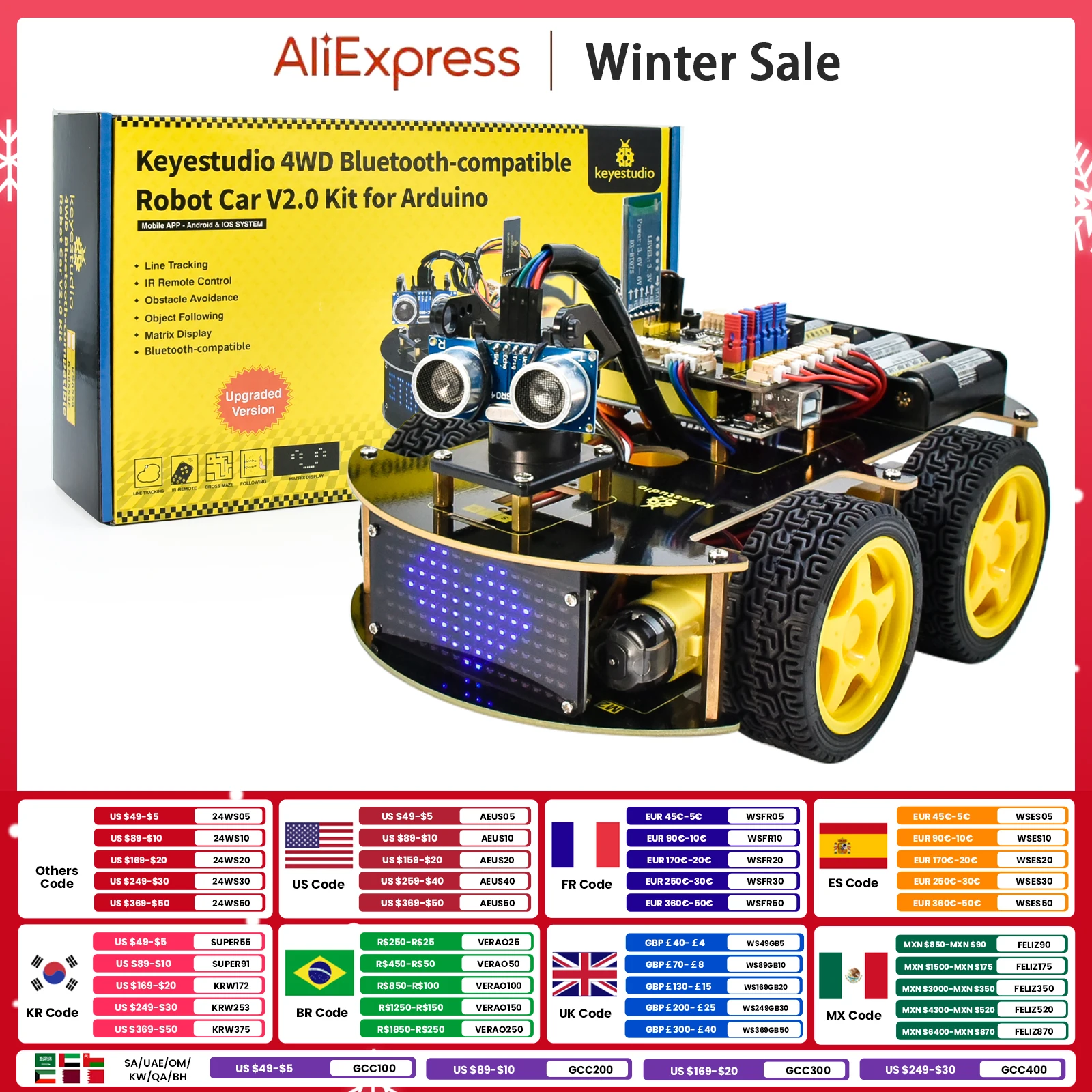 Keyestudio-4WD-Multi-BT-Smart-Car-for-Arduino-Kit-Robot-Upgraded-V2-0-W ...