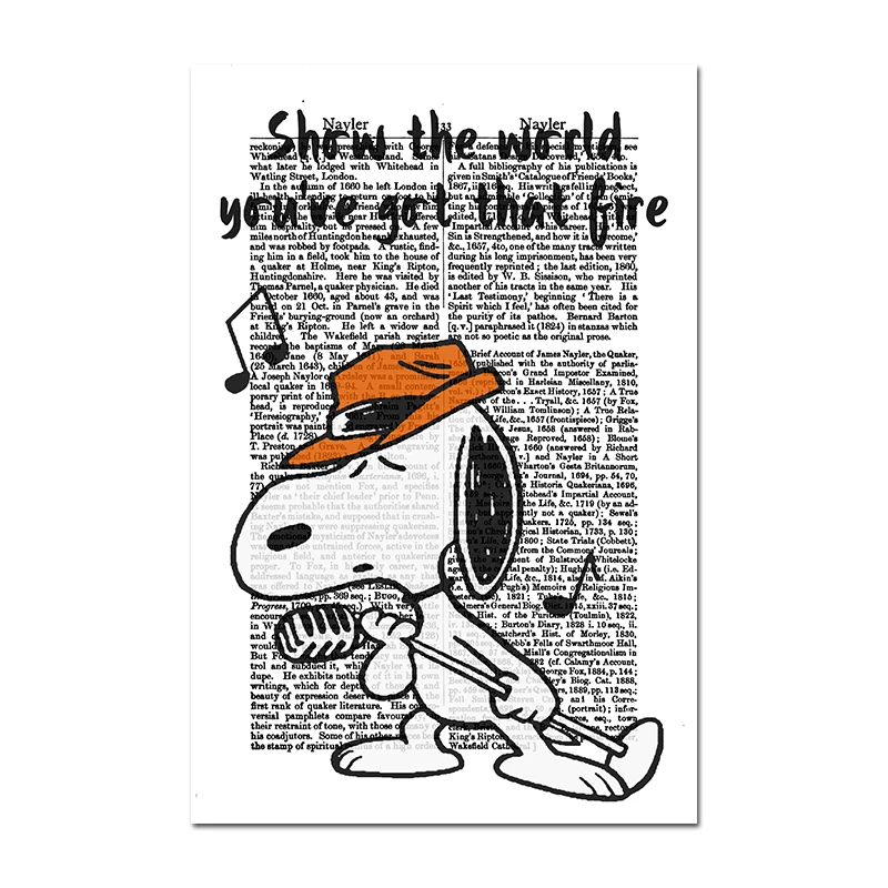 thumbnail image 1 of Póster de Charlie Brown y Snoopy, página de diccionario, arte de pared de dibujos animados, lienzo, pintura, impresión, imagen para niños, regalo, habitación, decoración del hogar, Cuadros, 1 of 5