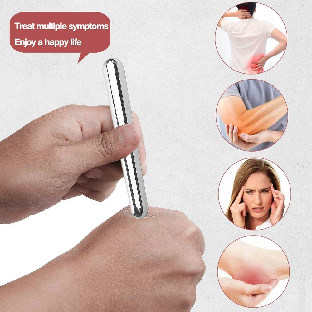 Stainless Steel Face Massage Stick Guasha Massage Wand Acupressure Massage Tools Deep Soft Tissue Myofascial Release Relief Pain