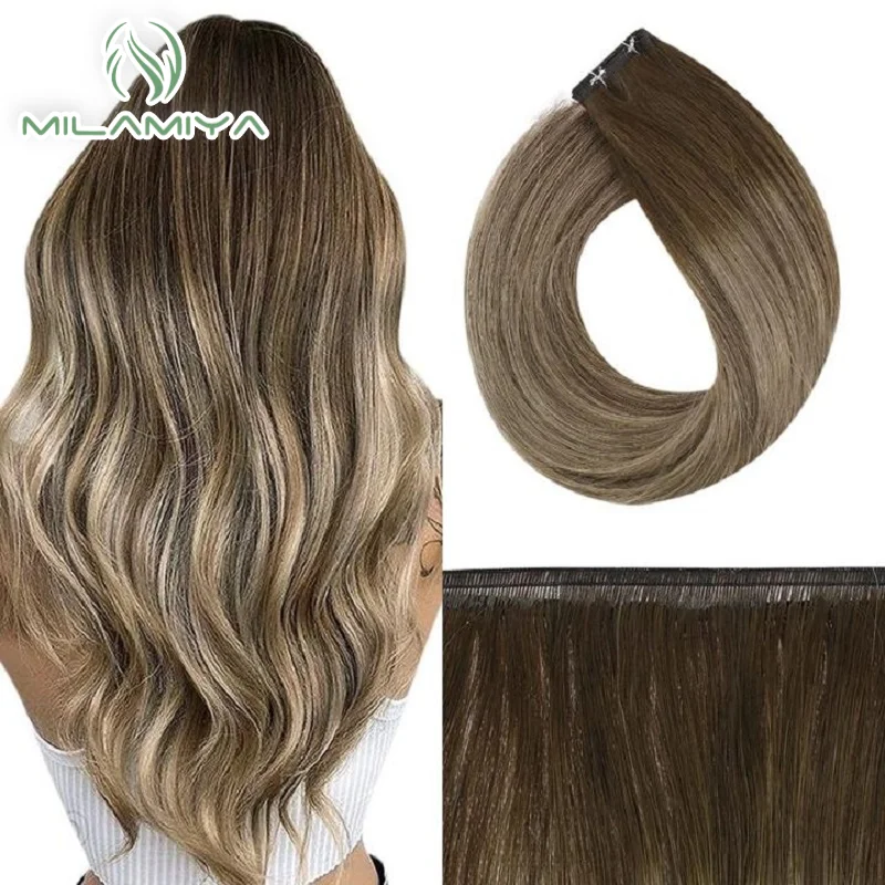 Tape In Hair Extensions Straight Hair Natural 100% Human Extensions Pre Bonded Capsules Microlink Capsules