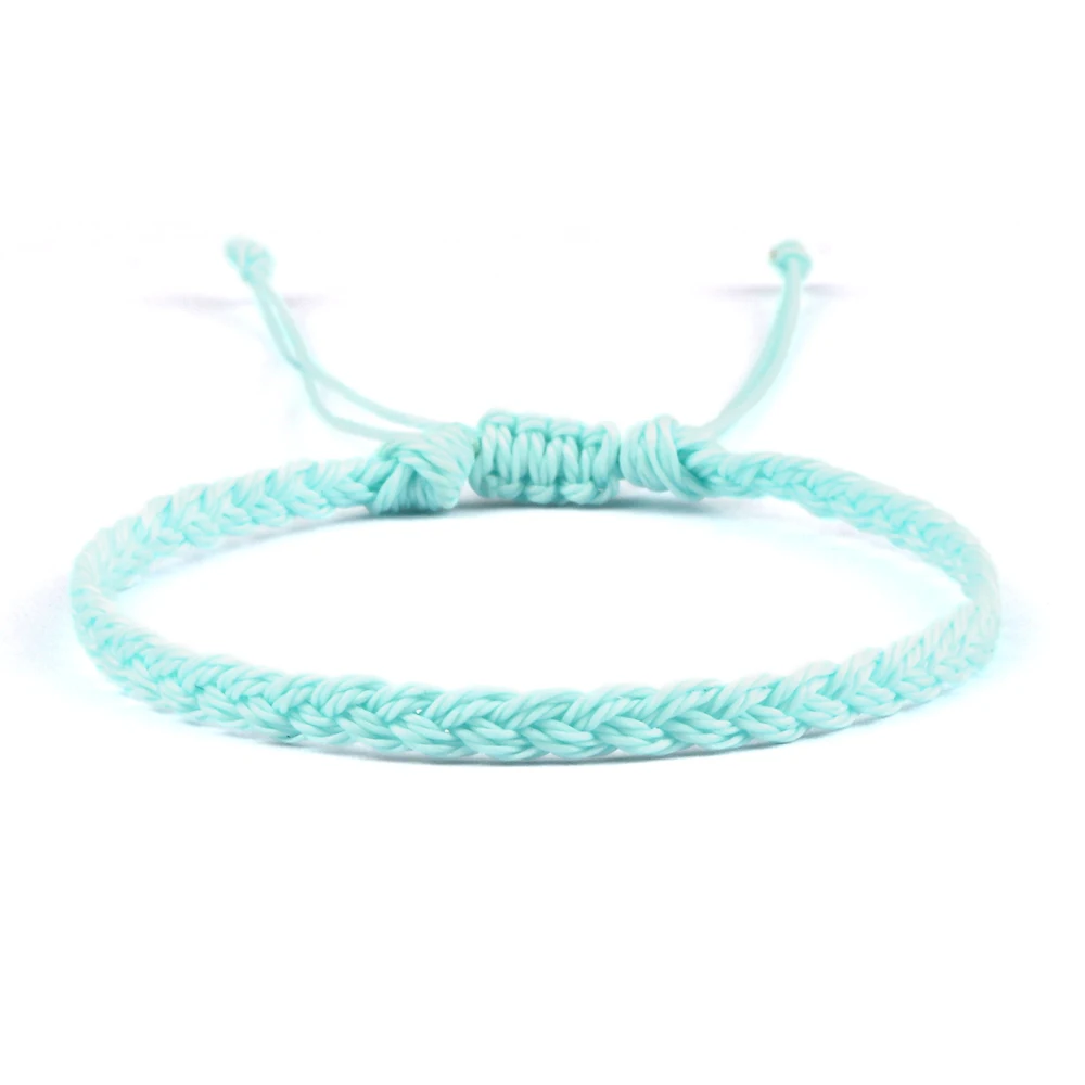 Elegant Handmade Braided Waxed Thread Wristbands - Adjustable Charm Bracelets