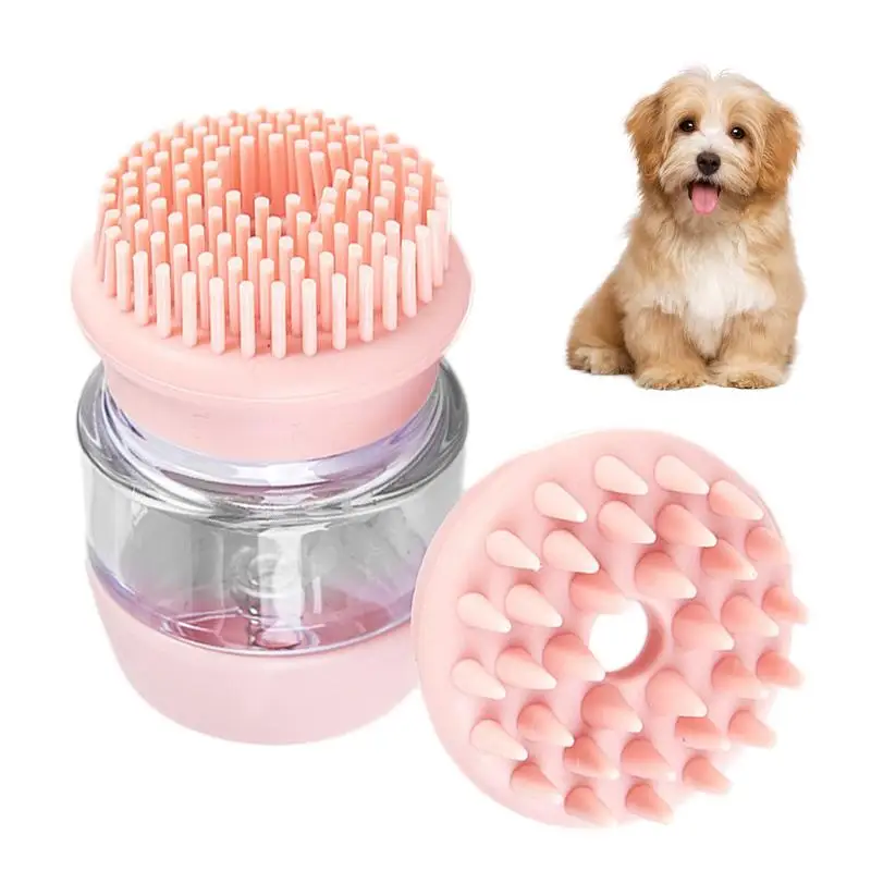 

Pet Shampoo Brush Refillable Bath Comb Brush For Dog And Cat Quick Drying Pet Washing Scrubber For Knotted Hair Home Pet Store