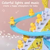 Kids Electric Small Duck Climbing Stairs Toy DIY Track Slide Roller Coaster Toys Set Light Music Boy Girl Gift 5
