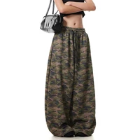 Pantalon Cargo Baggy de Camouflage pour hommes, taille haute, droit, jambes larges, surdimensionné, esthétique d'automne, jean Vintage Y2K des années 2000 3
