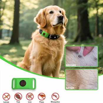 Oli naturali pendenti anti-pulci e zecche per collare di cani e gatti Tag per animali domestici indossabili con oli essenziali per ripristinare i parassiti in modo sicuro