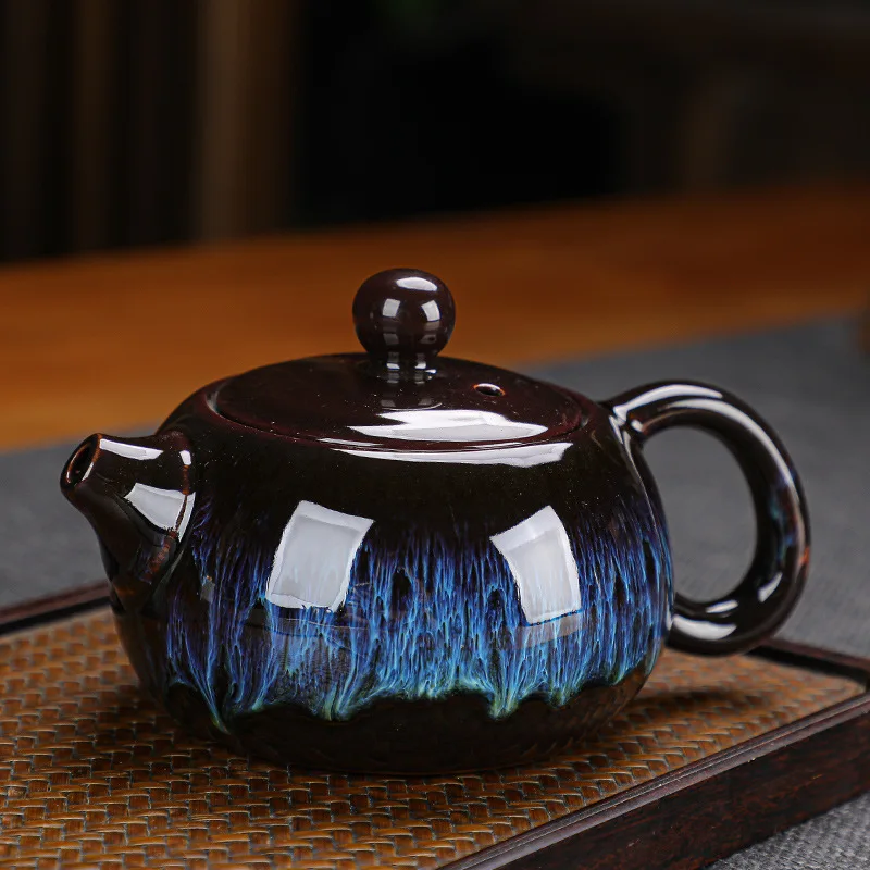 Matcha tea set Ceramic Tea Pot and Cup Set Teaware Kung Fu Tea Set Jun Kiln Change Teapot and Cup Alluvial Gold Chinese