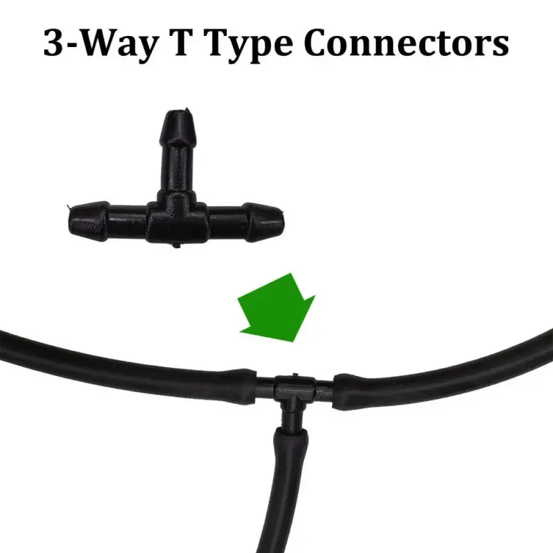 Splitter Connector Hose T/Y/I Type Tube Universal Washer Water Black Pipe Plastic Windscreen Windshield Adapter