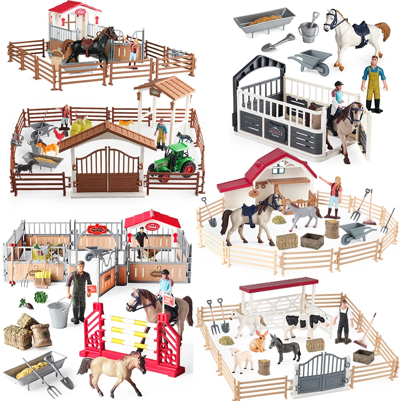 Farmhouse Playset with Farmer, Horse, and Animal Figurines - Perfect Kids' Toy Gift