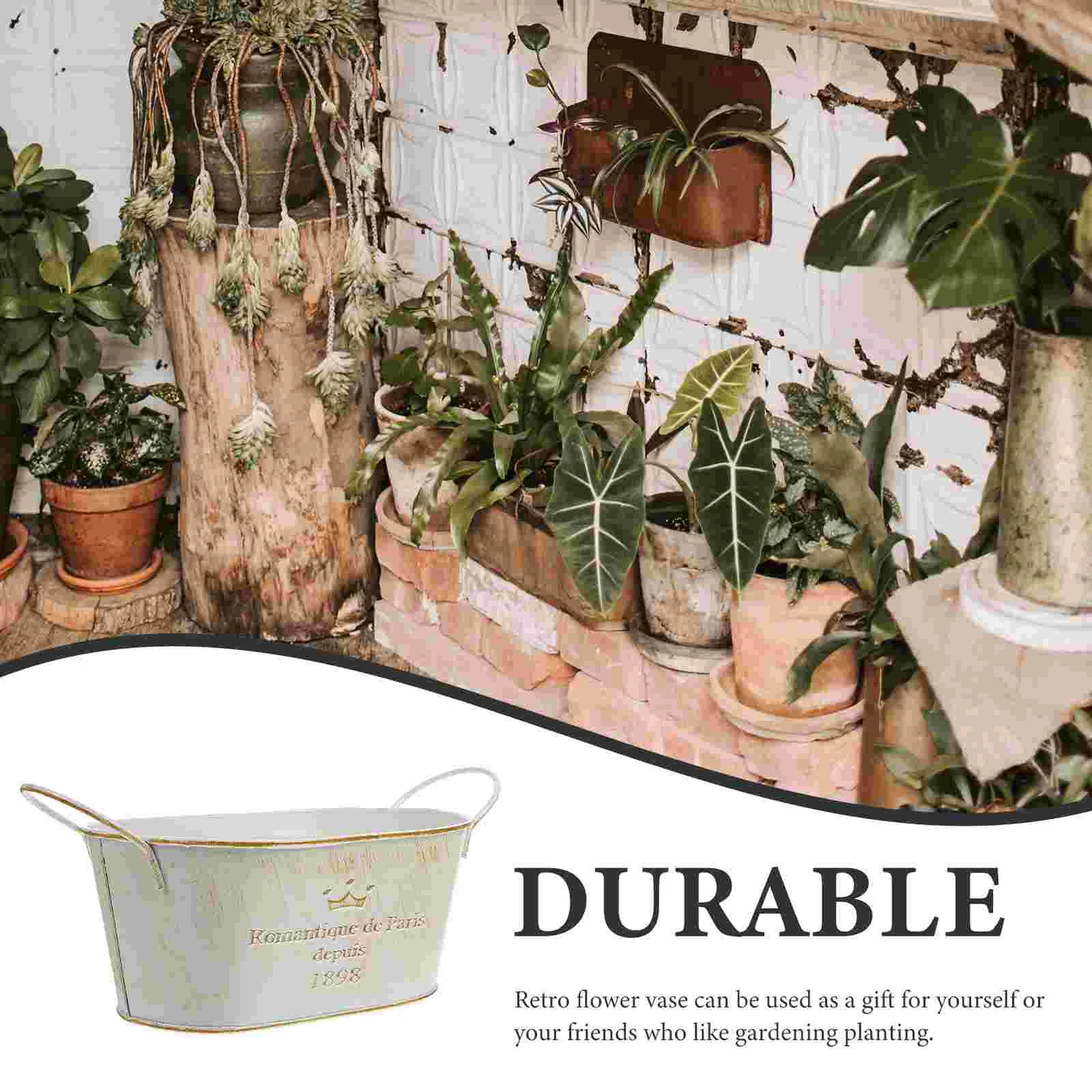 Metal Vintage Flower Pot Planter 2