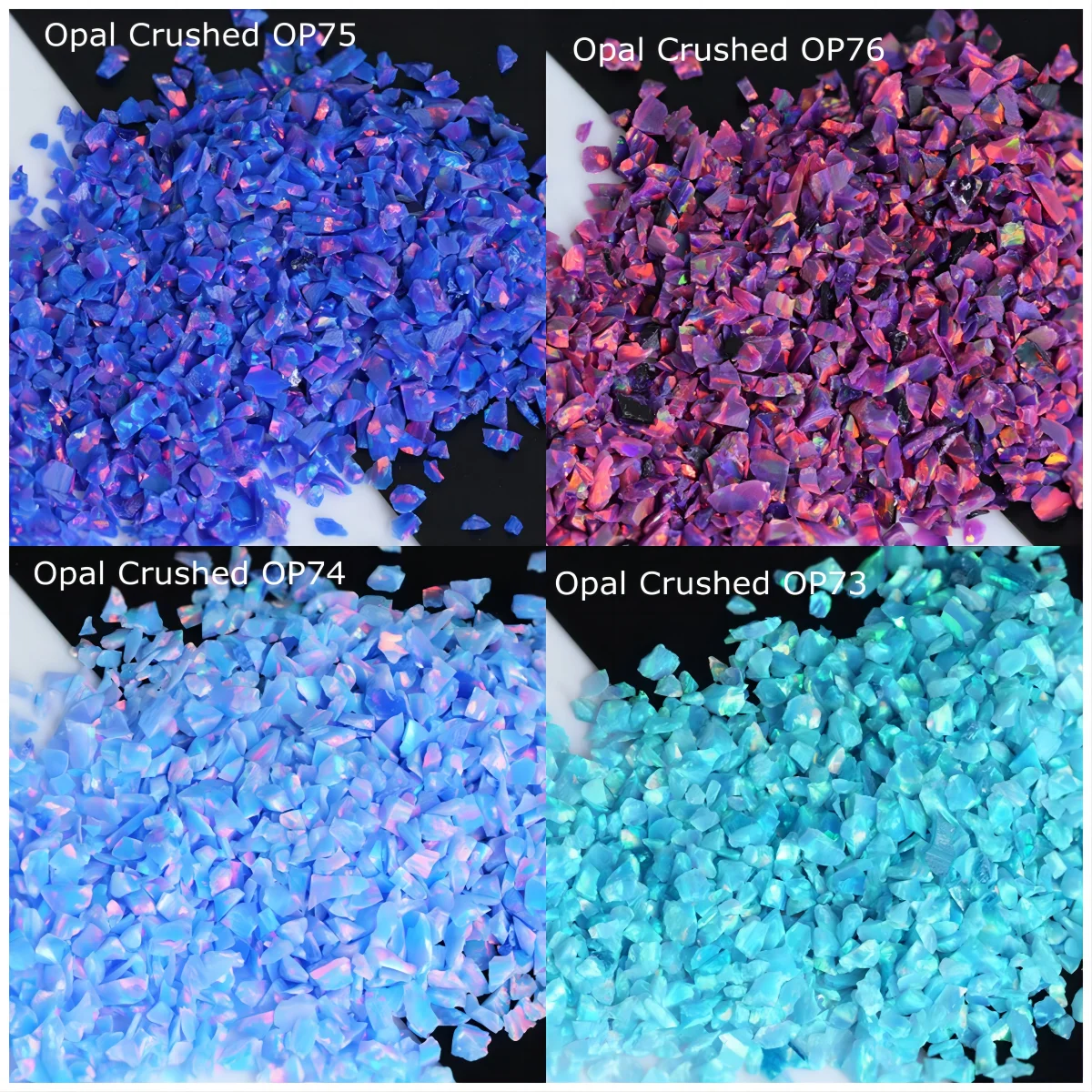 

(5 г/лот) разные размеры и популярные цвета синтетический огненный опал раздавленный/мощность для модного ногтевого дизайна