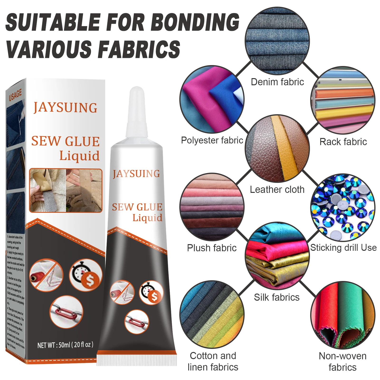 Fabric Repair Glue High Viscosity Strength Fast Curing