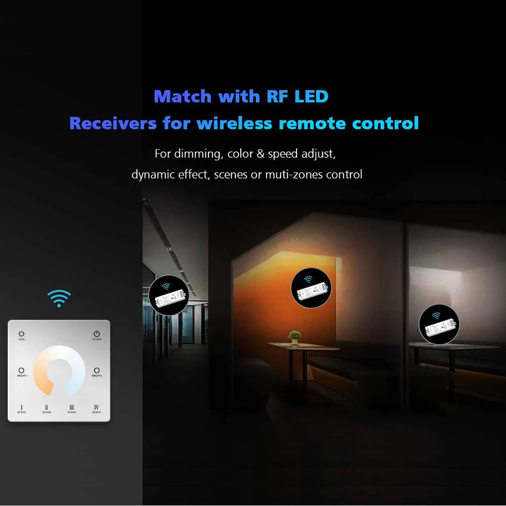 Enhanced Smart LED Controller with Touch Panel Remote - 5-in-1 WiFi & RF Technology