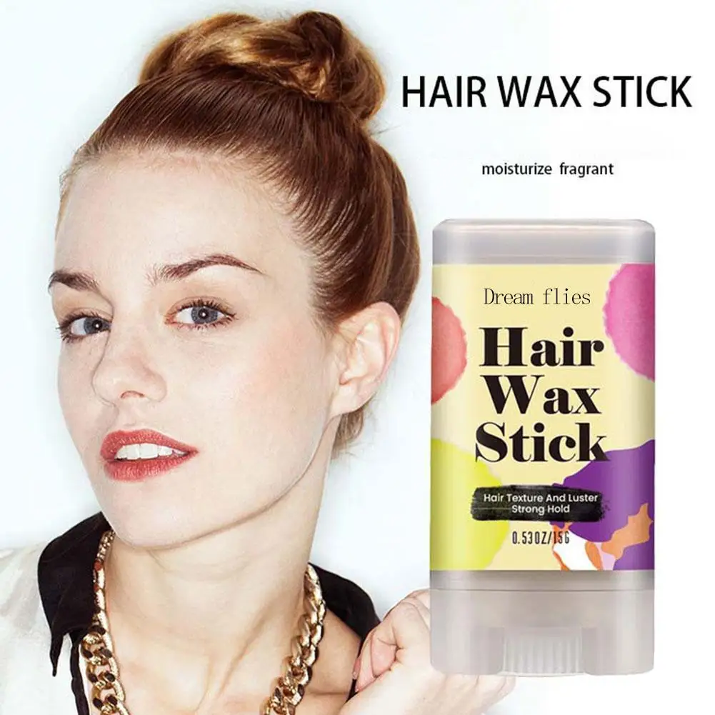 15g Hair Wax Stick Hair Styling Wax Stick Hair Molding Stick Portable Non-greasy Hair Wax For Edge Curly Hair Frizz Hair T2K4