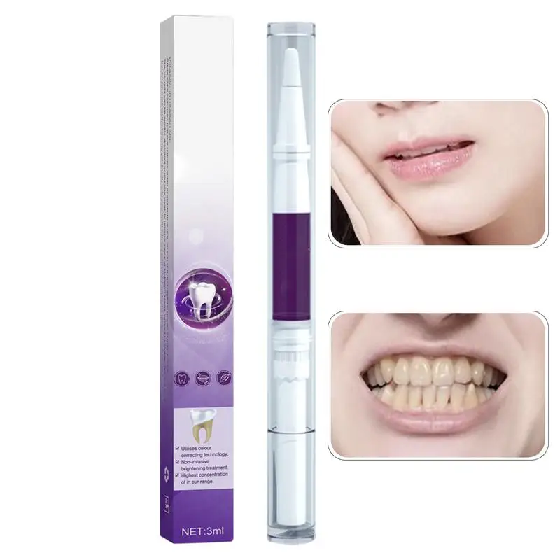 

Tooth Color Corrector Essence Brightening Booster Teeth Stain Remover Teeth Whitener Purple Toothpaste Stain Removal Pen Oral
