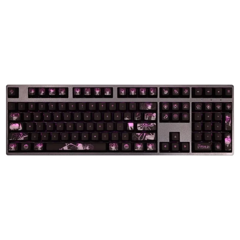 Keycaps Retroiluminados Honkai Star Rail Kafka para Logitech G610 g Pro x Razer Blackwidow Huntsman Corsair K70 K95 K100 Conjunto - Imagem 4