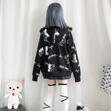  Japanese Gothic Coat Women 2021 Spring Fall Fashion Ins Preppy kawaii Jacket Hoodies Long Sleeve Womens Goth Jackets Y2k 