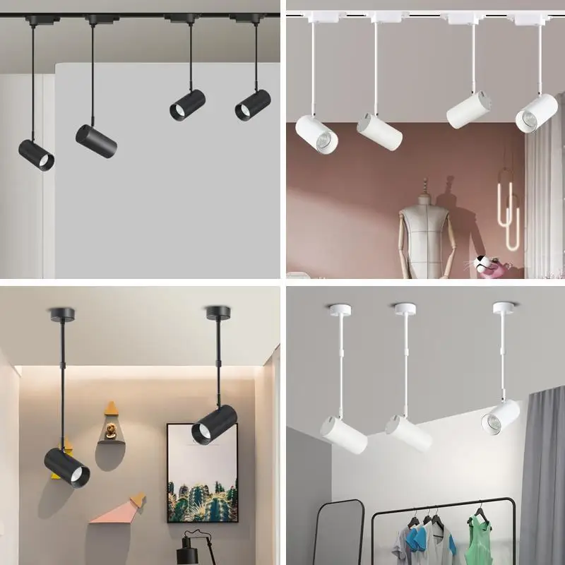 12W/20W/30W Long Rod Track Light Telescopic Long Arm Rotatable Ceiling COB Spotlight Clothing Store Home Rail Chandelier 3