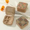 New Cork Wood Jewelry Storage Box Portable Useful Ring Earrings Organizer Cosmetic Holder Double Box Travel Supplies 1