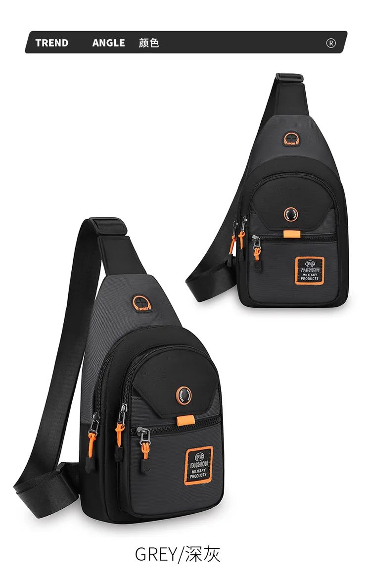 Herren-Brusttasche, Oxford-Umhängetasche, sportliche Hüfttasche, lässiger Schulterrucksack, kompakt, leicht, langlebig – Detail 19