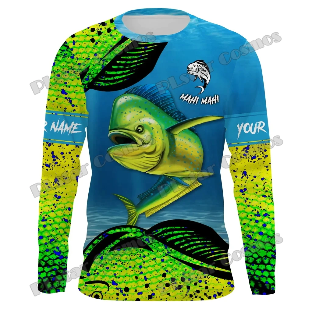 Customized Name Mahi Mahi Fishing 3D Printed Fashion Men's Crew Neck Sweatshirt Unisex Casual Long-sleeved Pullover QDY57