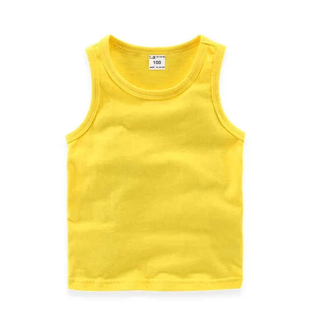 2022 Candy Color Girls Sleeveless Vest Sports Undershirts Kids Singlet Cotton Underwear Summer Children Boy Tops Beach Clothing C