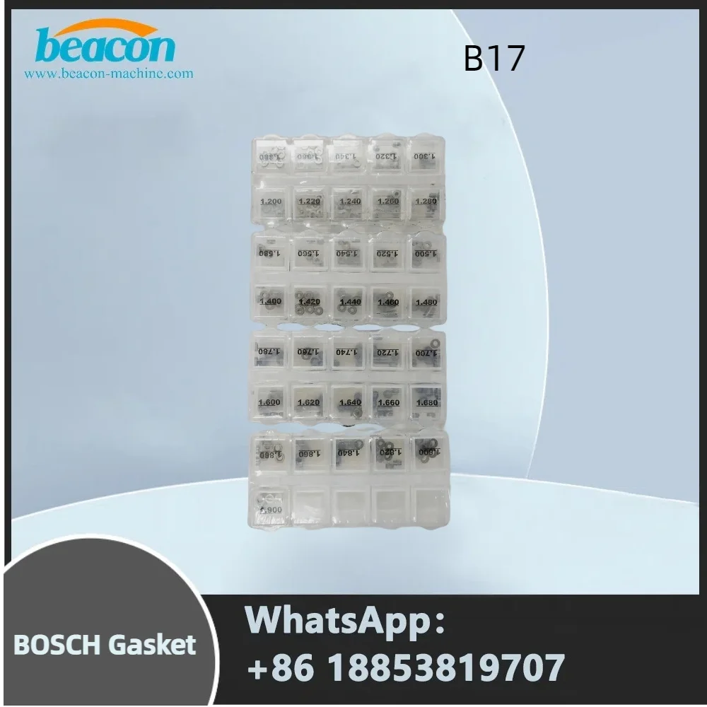 

Beacon High Quality 200PCS Auto Diesel Gaskets B17 Size 1.2-1.29mm Shims CR Injector Adjust Washers B17 for Bosch