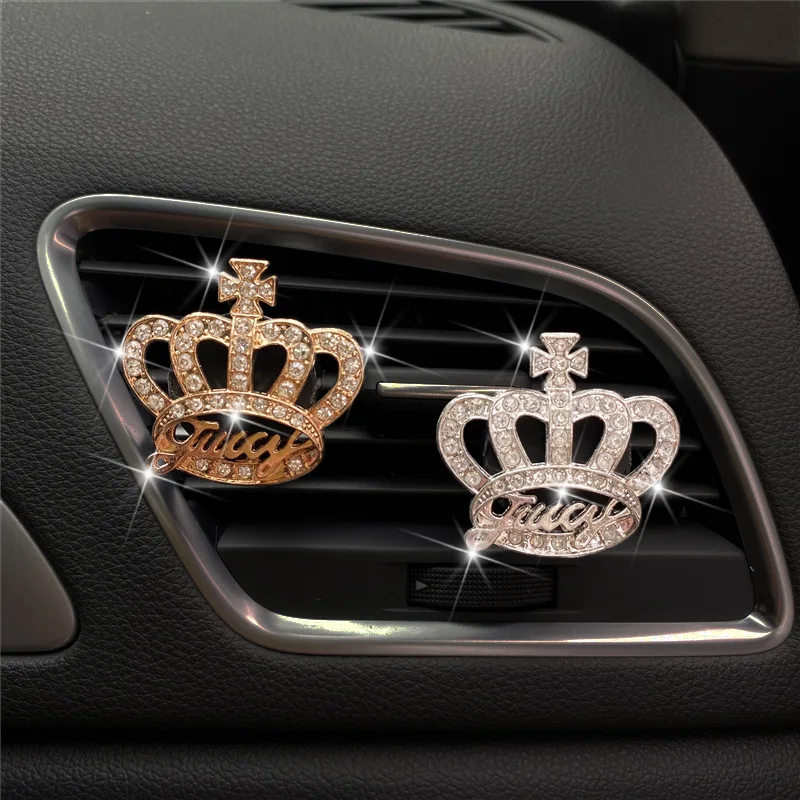 Auto Air Vent Clip Deodorante Bling Diamond Crown Diffusore Di Aromi Car Air Vent Clip Ornamento Accessori Per La Decorazione D'Interni Dell'Auto