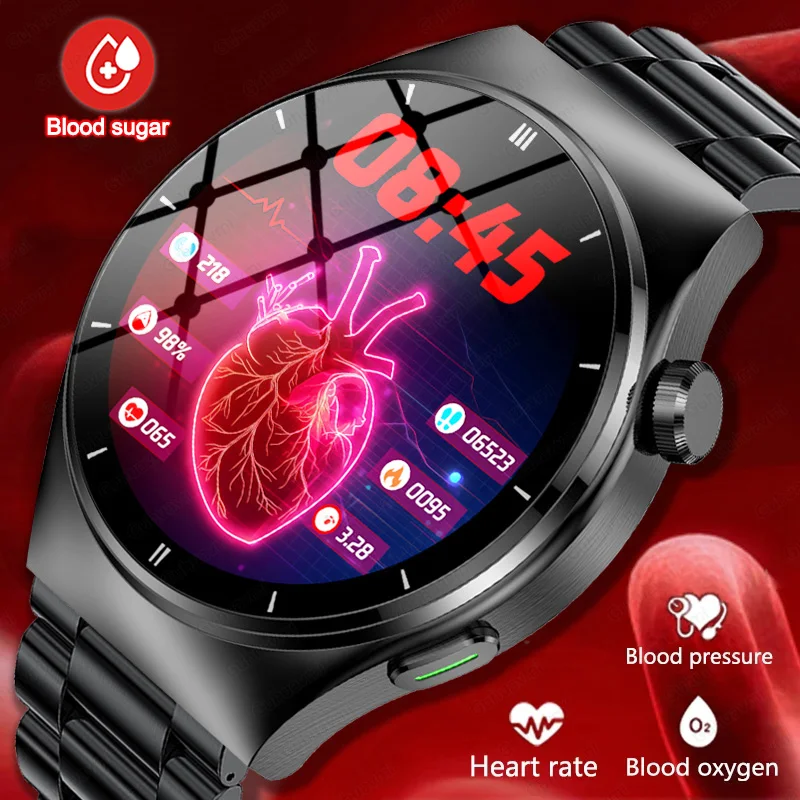 Smartwatch New Laser Therapy Blood Glucomb Blood Lipid Blood Pressure Smart Watch Men Uric Acid Heart Rate Health Smart Watch