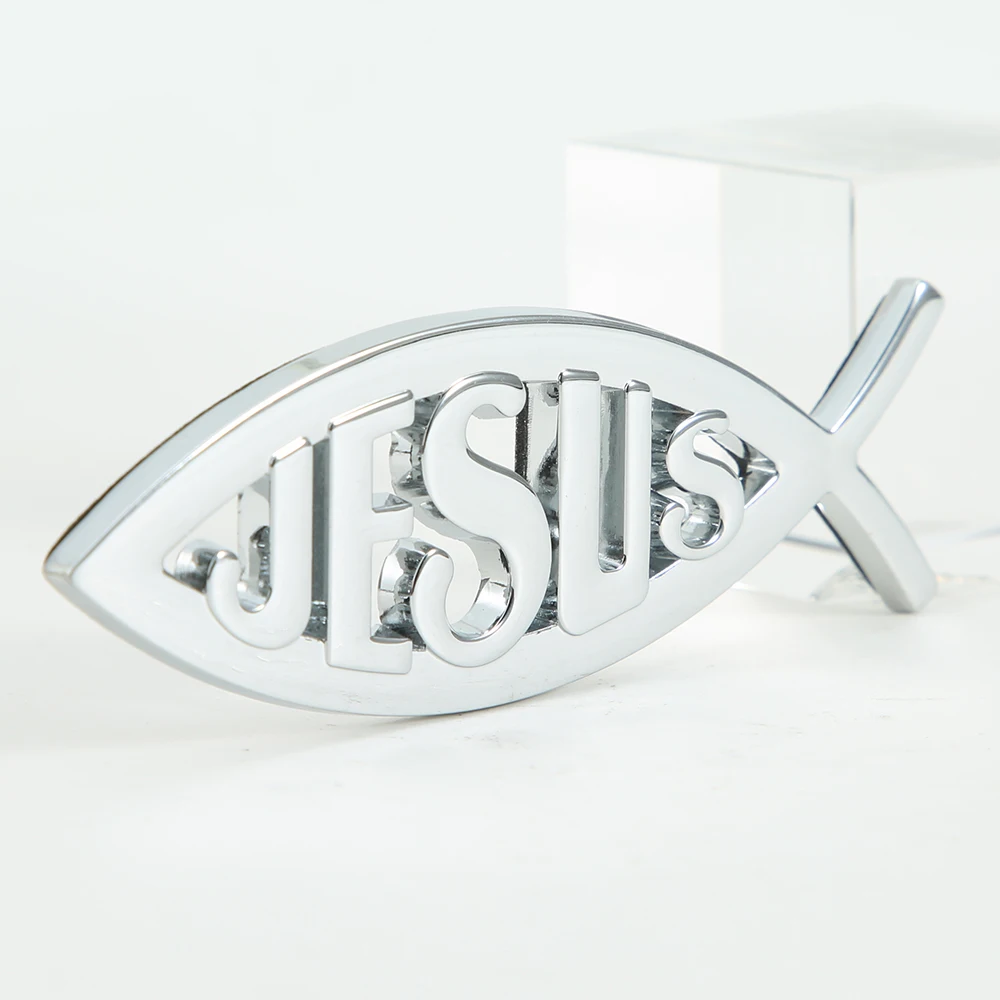 Auto styling Jesus Fisch Symbol Logo Auto Emblem Abzeichen Aufkleber  Aufkleber Universal 3D Christian Auto & Lkw Dekorative Aufkleber -  AliExpress