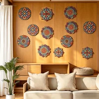 8pcs Unfinished Mandala Coloring Wooden Art Painting DIY Kit, Creative Craft Doodle Tool Kit, High-Quality Materials,Clear Lines 4