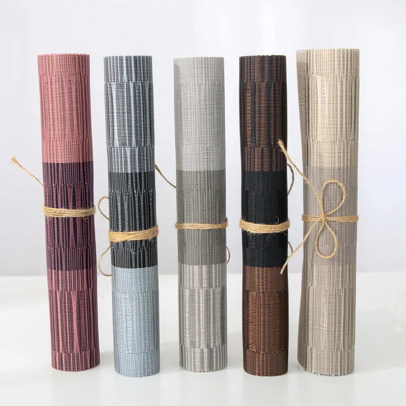 Set of 4/6 Modern Non-Slip Washable PVC Table Mats - Stylish Dining Table Placemats with Coasters