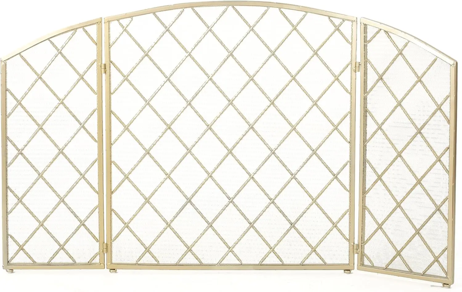 

3 Panelled Iron Fireplace Screen, Gold Electric fireplace for living room