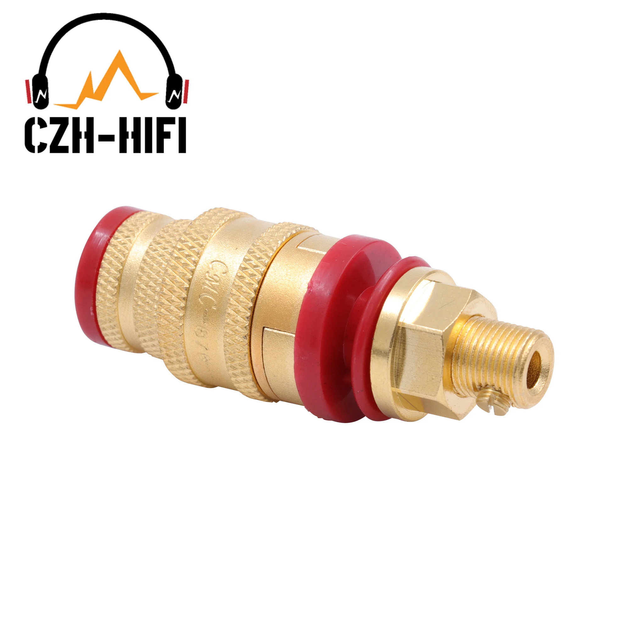 CMC 878M High End Lautsprecher Terminal Binding Post Gold Überzogene Messing Banana Weibliche Jack Buchse Solder Kostenloser Schraube Lock audio HiFi – Detail 8