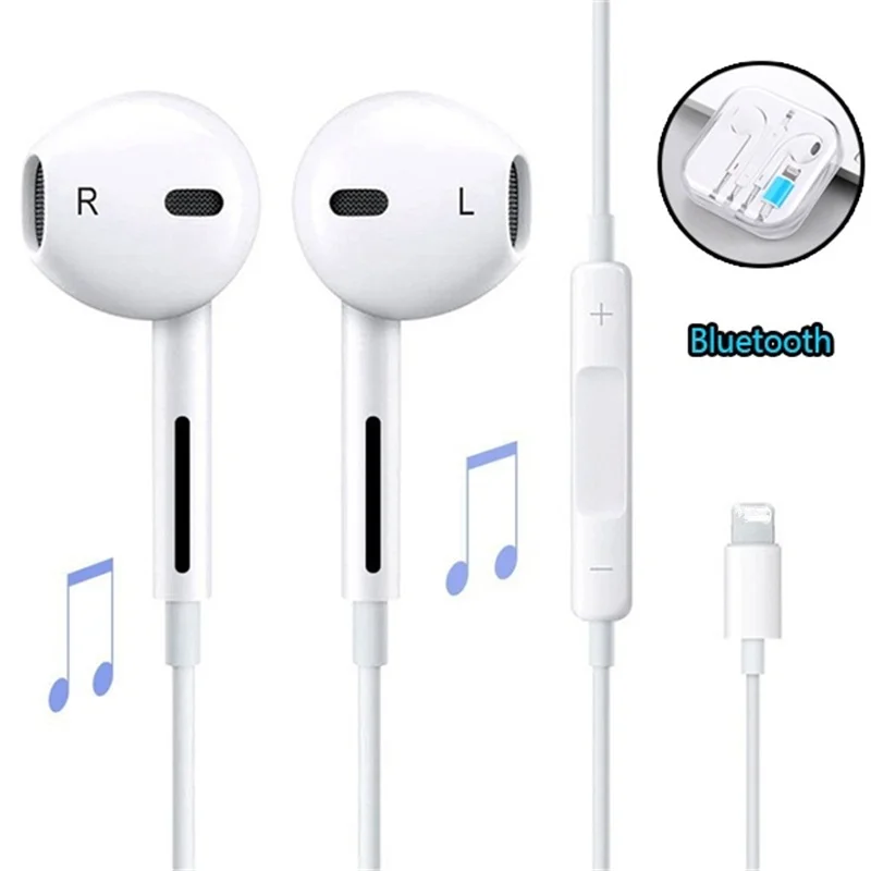 Выдвижные Наушники-вкладыши проводные Bluetooth наушники для Apple IPhone 13 12 11 Pro X XR XS Max 8 7