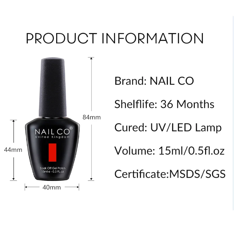 NAILCO Red Colors Series 15ML Nail Gel Polish Nail Supplies Semi Permanent For Nail  Art Manicure Soak Off LED UV Hybrid Varnish 6