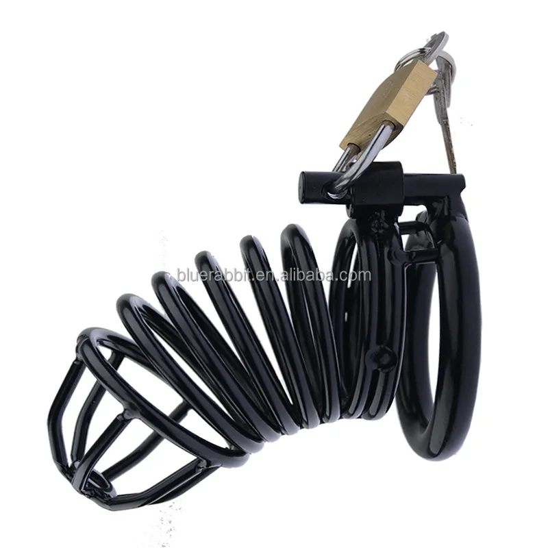 LJ Spiral Cock Cage Full Spectrum Smooth Stainless Steel Metal Lockable Chastity Cage for Men
