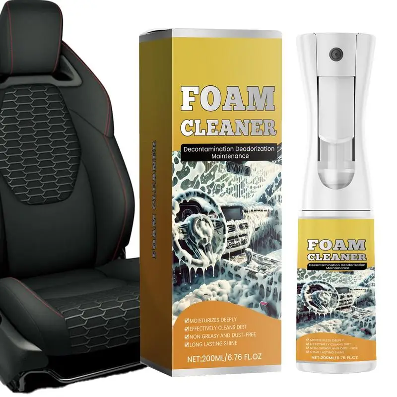 Multifunctional Foam Cleaner 200ml Foam Cleaning Spray Car Cleaner Seat Steering Wheel Powerful Decontamination Car Supplies