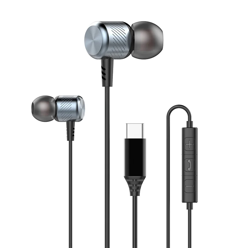 Dolby Sound USB-C Wired Earbuds with In-Ear Mic and 3.5mm Adapter