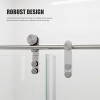 56-60" W × 76" H Glass,Frameless with Handle and Seal Strip for Waterproof,Sliding Shower Door in Stylish and Modern,Sliver 2