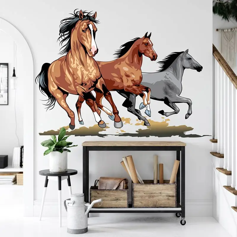 Wall Stickers Toilet Stickers M500 Beautiful Horse Wall Sticker Bathroom Toilet Decor Living Room Cabinet Refrigerator Home Decoration Decals